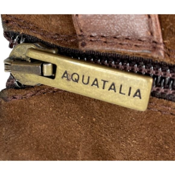 Aquatalia Farin Women's Weatherproof Brown Italian Suede Ankle Boots Size 8 - Picture 6 of 9